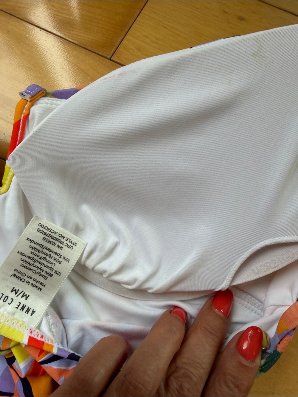 Anne Cole Yellow Multicolor V-Neck Tankini Top - Picture 6 of 9